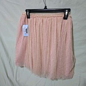 Cat & Jack Girls Maxi Easter Holiday Dressy Tulle Pink Glitter Size 8 & 10 Skirt
